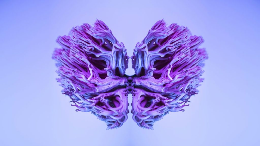 brain section, purple
