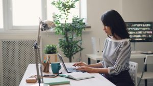 Woman working at desk