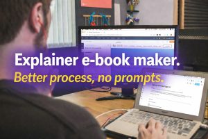 Man writing on computer